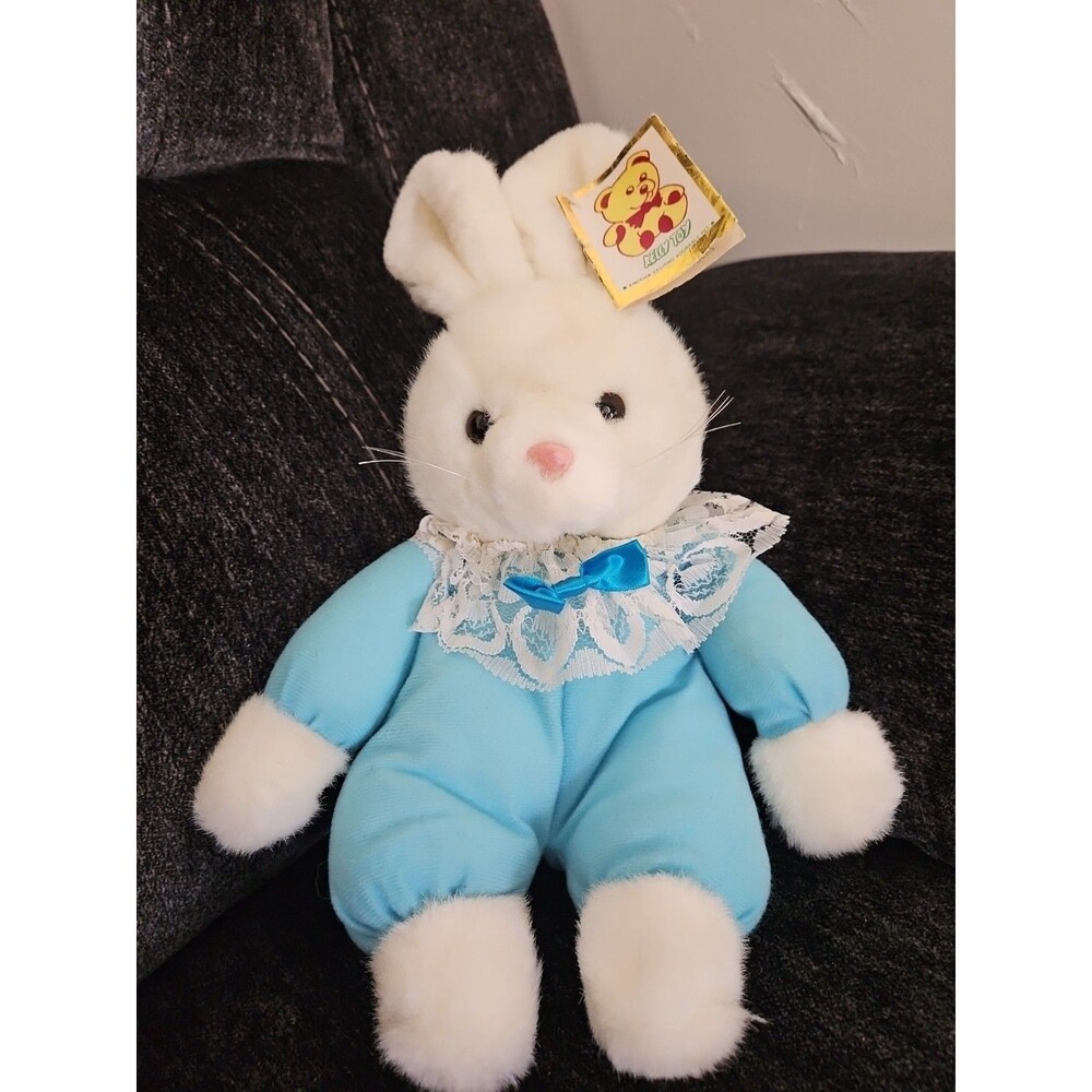 Vintage Kelly Toy 10" Bunny Rabbit Plush Stuffed Animal Soft Original Tag